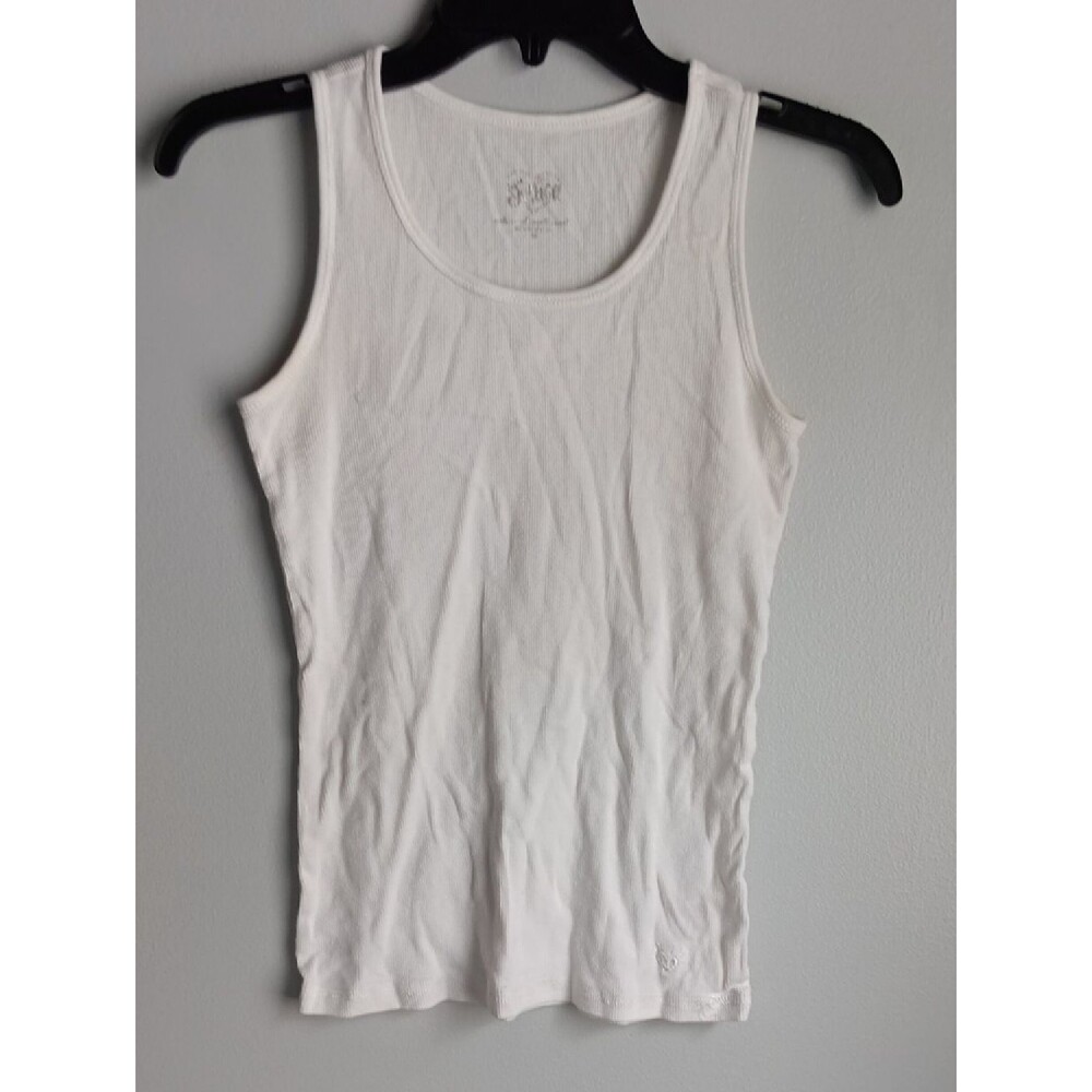 Justice White Cotton Tank Top